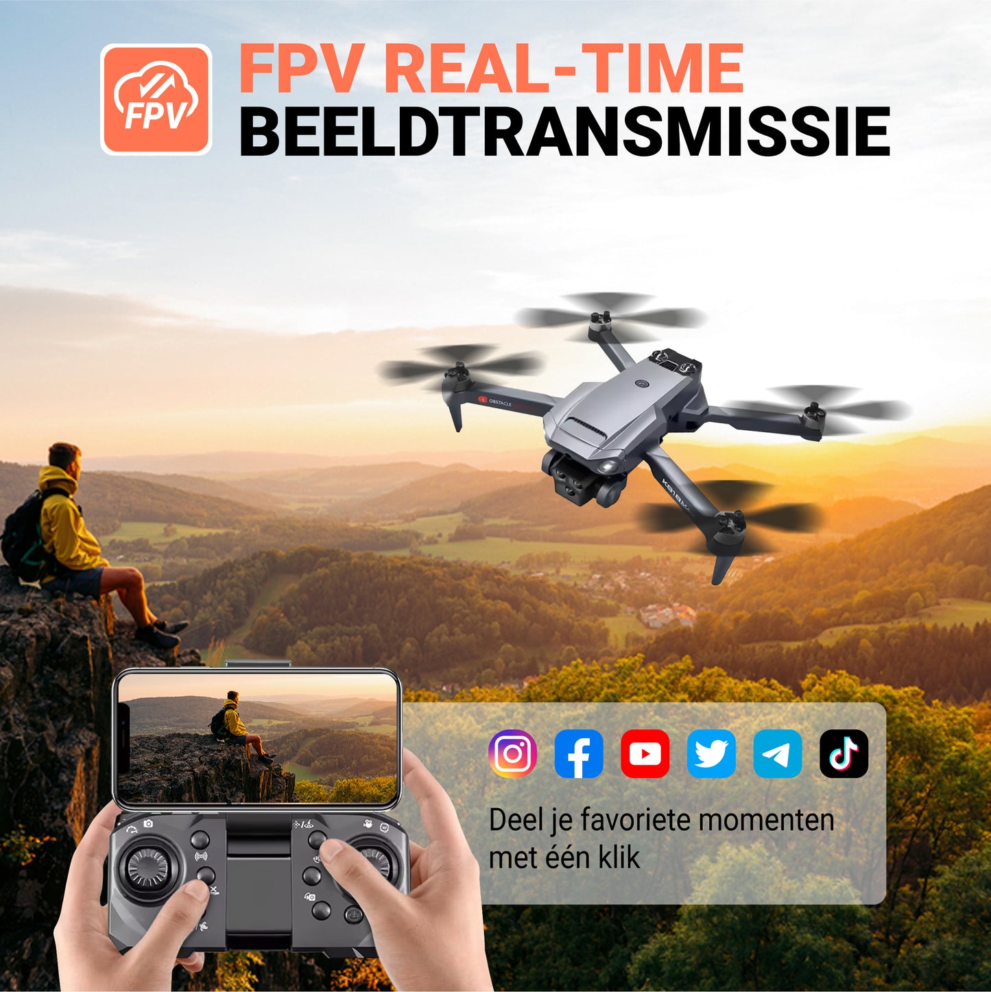 Logivision K818 PRO Drone met Drievoudige 4K Camera