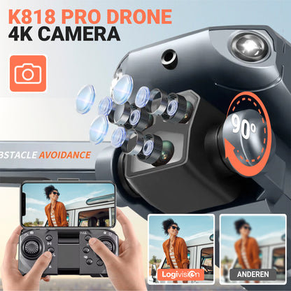 Logivision K818 PRO Drone met Drievoudige 4K Camera