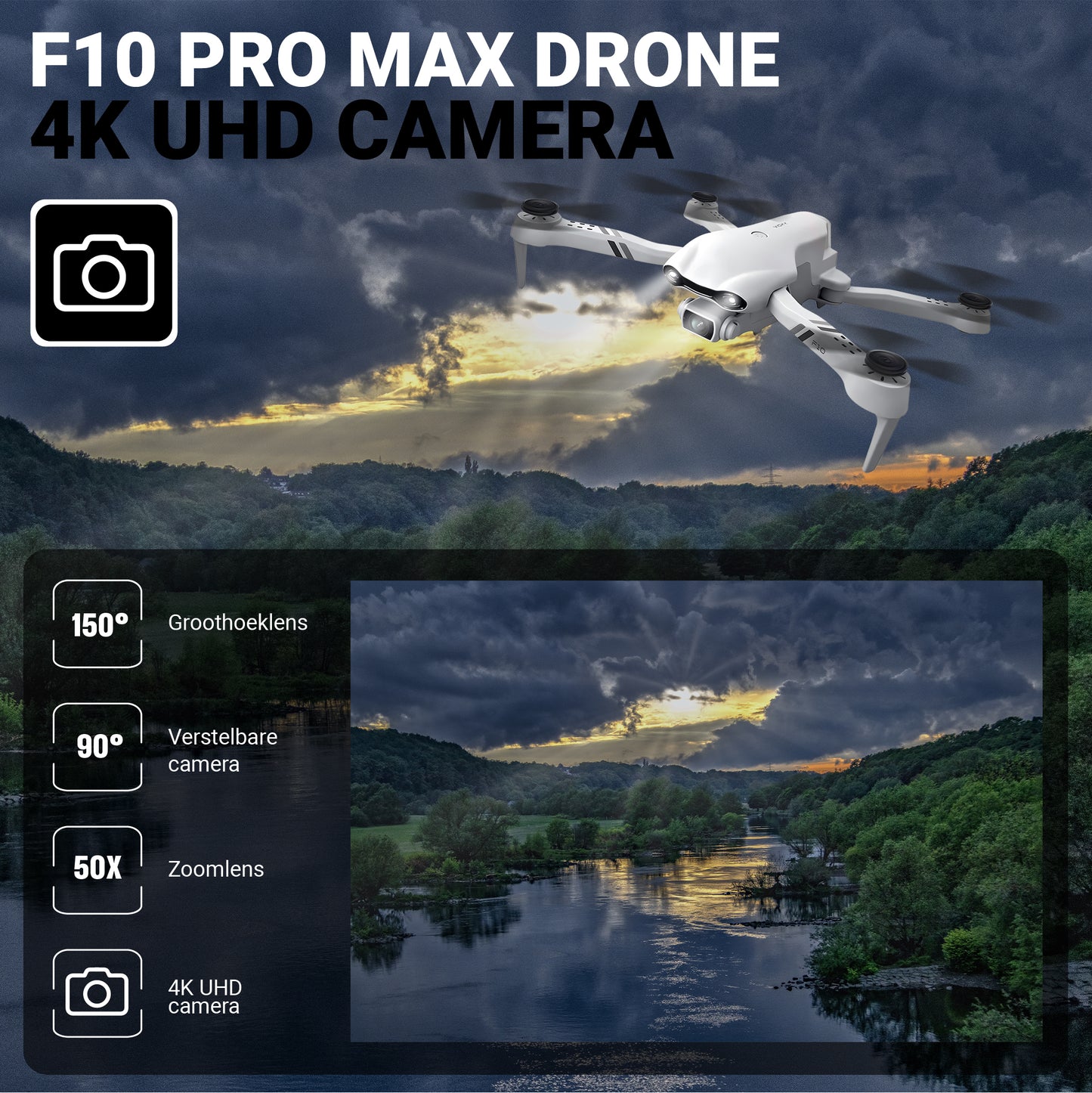 Logivision F10 PRO MAX Drone met 4K UHD Camera