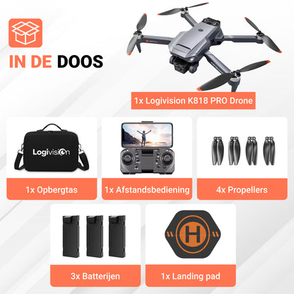 Logivision K818 PRO Drone met Drievoudige 4K Camera