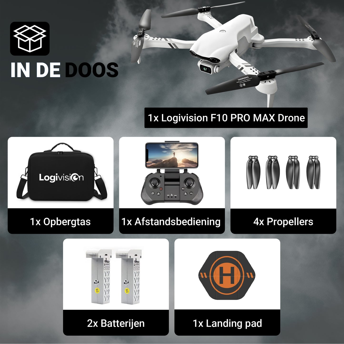 Logivision F10 PRO MAX Drone met 4K UHD Camera
